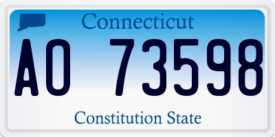 CT license plate AO73598