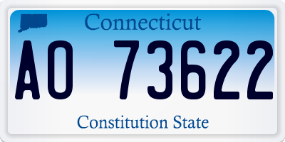 CT license plate AO73622