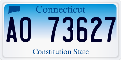CT license plate AO73627