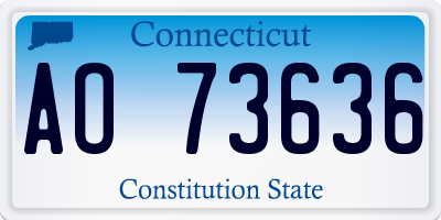 CT license plate AO73636