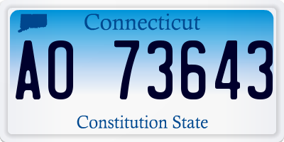 CT license plate AO73643