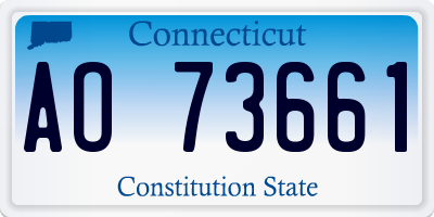 CT license plate AO73661