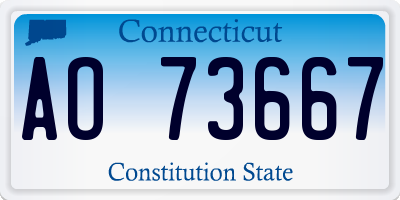 CT license plate AO73667