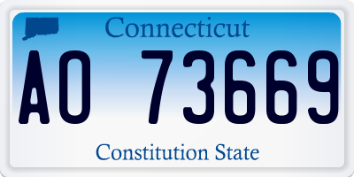 CT license plate AO73669