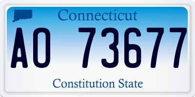 CT license plate AO73677