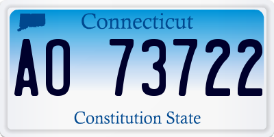 CT license plate AO73722