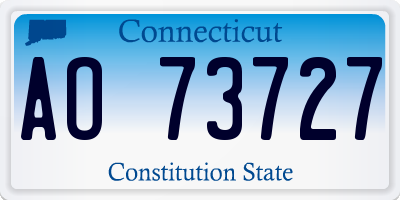 CT license plate AO73727