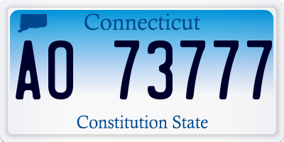 CT license plate AO73777