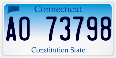 CT license plate AO73798