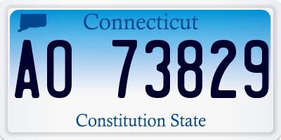 CT license plate AO73829