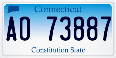 CT license plate AO73887