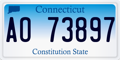 CT license plate AO73897