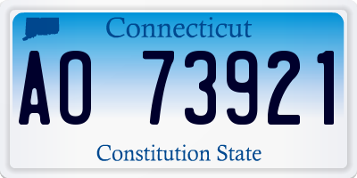 CT license plate AO73921