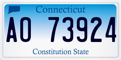CT license plate AO73924