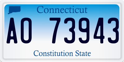 CT license plate AO73943