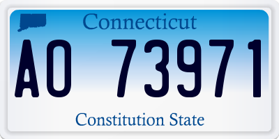 CT license plate AO73971