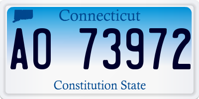 CT license plate AO73972