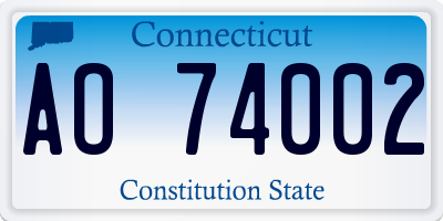 CT license plate AO74002