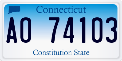 CT license plate AO74103