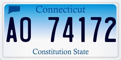 CT license plate AO74172