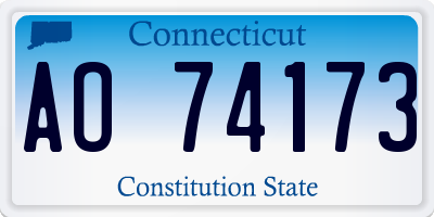 CT license plate AO74173