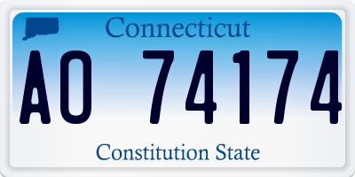 CT license plate AO74174