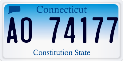 CT license plate AO74177