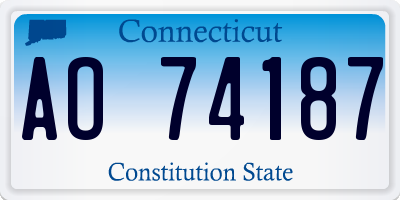 CT license plate AO74187