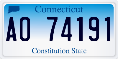 CT license plate AO74191