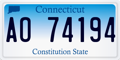 CT license plate AO74194