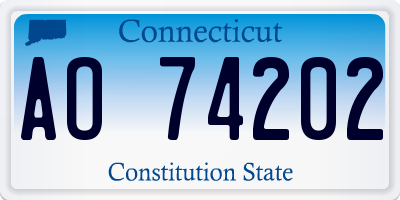 CT license plate AO74202