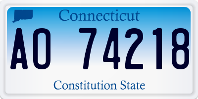 CT license plate AO74218