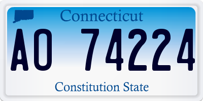 CT license plate AO74224