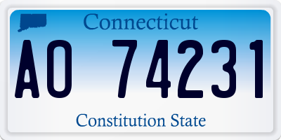 CT license plate AO74231