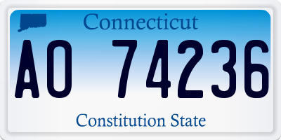 CT license plate AO74236