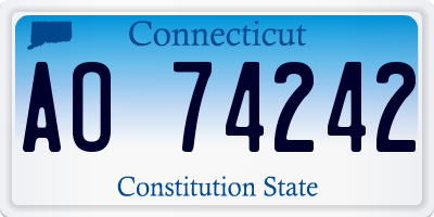 CT license plate AO74242