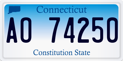 CT license plate AO74250