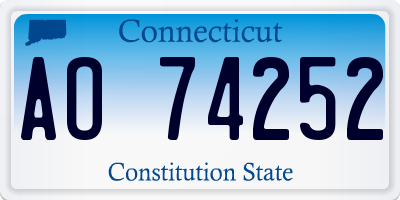 CT license plate AO74252
