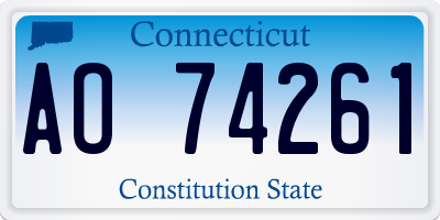 CT license plate AO74261