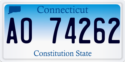 CT license plate AO74262