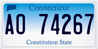 CT license plate AO74267