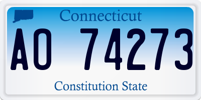 CT license plate AO74273