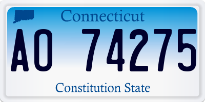 CT license plate AO74275