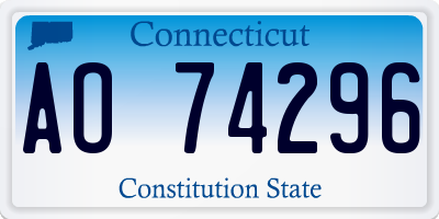 CT license plate AO74296