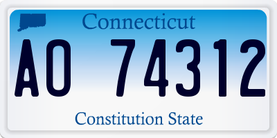 CT license plate AO74312