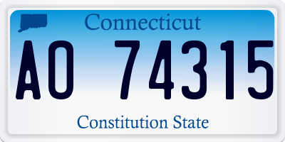 CT license plate AO74315