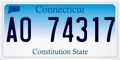 CT license plate AO74317