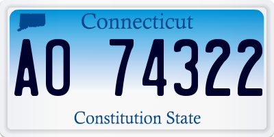 CT license plate AO74322