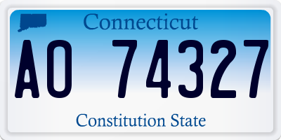 CT license plate AO74327