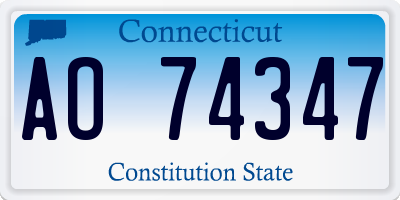 CT license plate AO74347